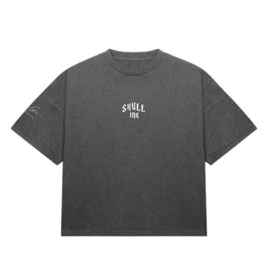 Camiseta oversize desgastada Skull Ink